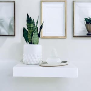 Floating shelf White, Heavy duty Kitchen Shelves, Rustic Shelfs. Easy install! Flush with wall.