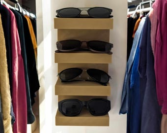 サングラス棚：4スロットフローティング眼鏡ラック