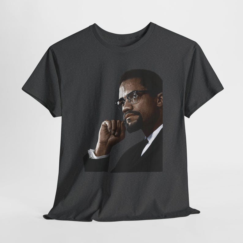 Malcolm X T-Shirt Black Power Civil Rights History Tee Dark Heather