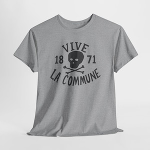 Paris Commune Historical Leftist T-Shirt, Vintage Socialist Propaganda Shirt, Retro Revolutionary Progressive Tee Sport Grey