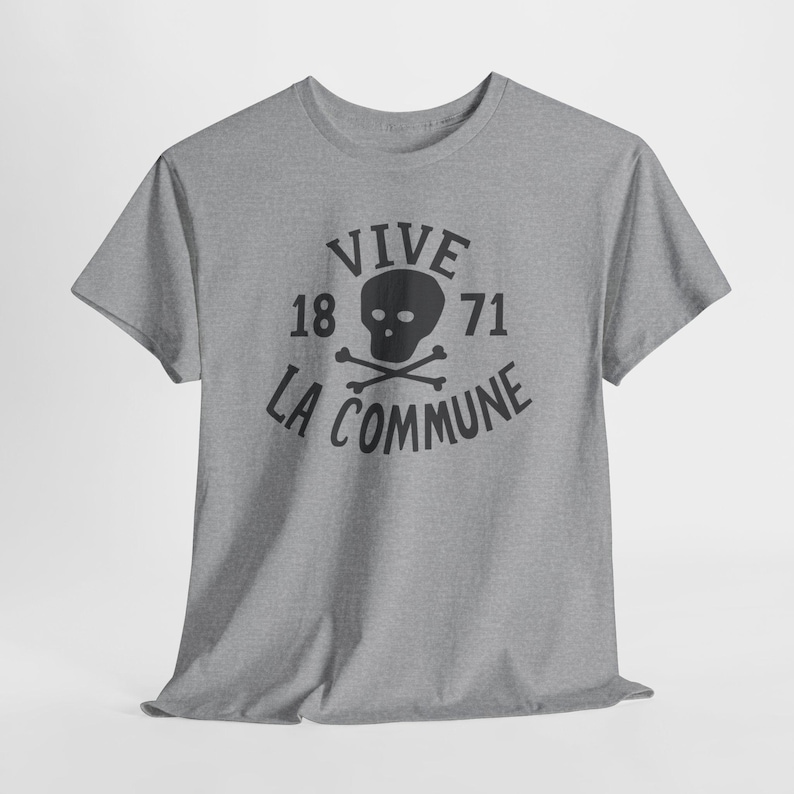 Paris Commune Historical Leftist T-Shirt, Vintage Socialist Propaganda Shirt, Retro Revolutionary Progressive Tee Sport Grey