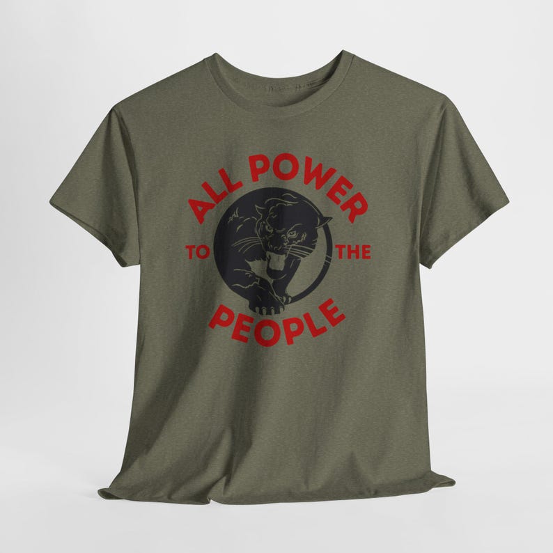 Black Panther Party Social Justice Shirt Heather Military Green