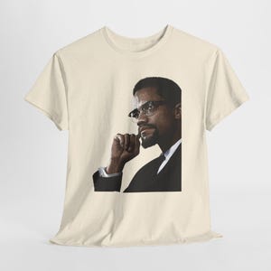Malcolm X T-Shirt Black Power Civil Rights History Tee Natural