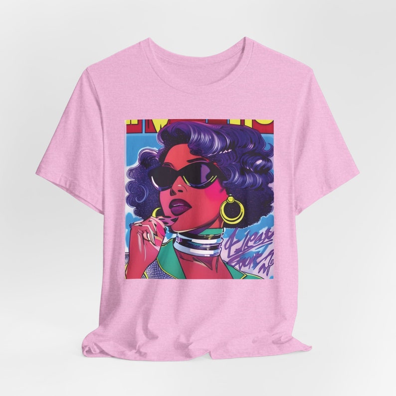 Black Femme Fatale T-shirt: Afrofuturism African American Icon Heather Bubble Gum
