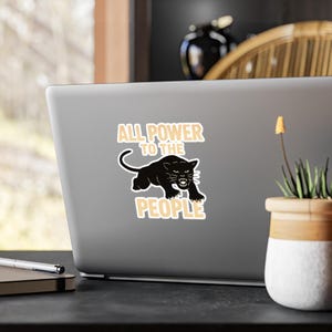 Black Panther Party Vinyl Decal: All Power to the People, Activist Sticker