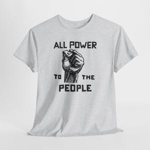Power to the People Tee, Black Panther Party Top Ash