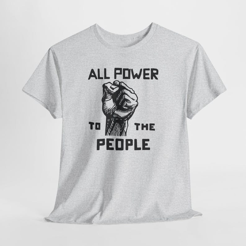 Power to the People Tee, Black Panther Party Top Ash