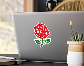 Adesivo Rosa dos Socialistas Democráticos da América | Decalque de Vinil Político Sutil de Esquerda da DSA