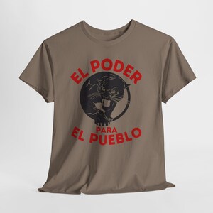 Black Panther Party for Self Defense Tee, All Power to the People Tshirt, El Poder Para El Pueblo Shirt Brown Savana