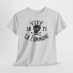 Paris Commune Historical Leftist T-Shirt, Vintage Socialist Propaganda Shirt, Retro Revolutionary Progressive Tee Ash