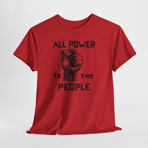 Power to the People Tee, Black Panther Party Top Red