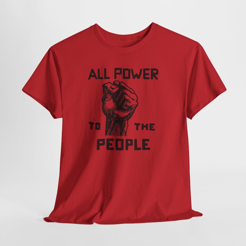 Power to the People Tee, Black Panther Party Top Red