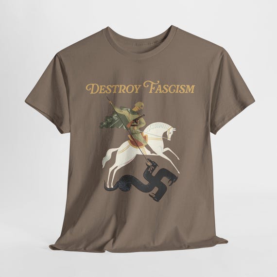 Destroy Fascism Save Democracy Tee, St George Antifascist Design