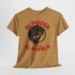 Black Panther Party for Self Defense Tee, All Power to the People Tshirt, El Poder Para El Pueblo Shirt Old Gold