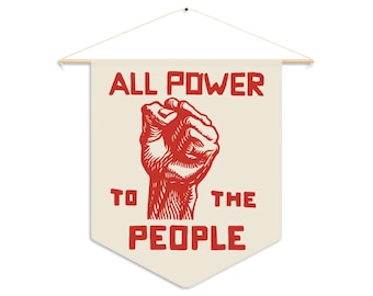 Black Panther Party Pennant | Retro Socialist Banner, Political Decor