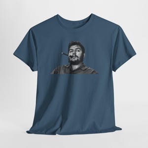 Che Guevara Leftist Tshirt, Anti Imperialist Tee, Socialism Top Indigo Blue