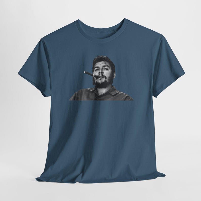 Che Guevara Leftist Tshirt, Anti Imperialist Tee, Socialism Top Indigo Blue