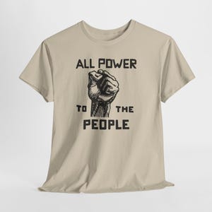 Power to the People Tee, Black Panther Party Top Sand
