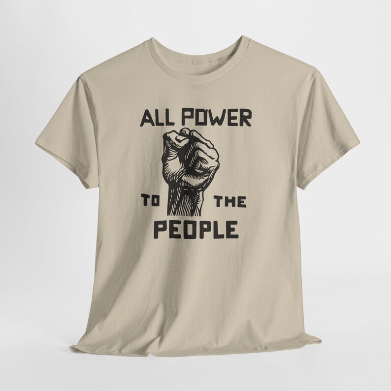 Power to the People Tee, Black Panther Party Top Sand