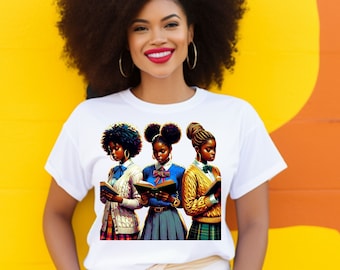 Black Minds Matter Tee: Black Girls Reading, Preppy Style