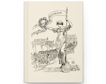 Socialism Illustration Hardcover Journal | Vintage Political Art Notebook