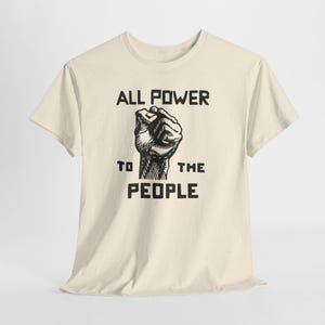 Power to the People Tee, Black Panther Party Top Natural