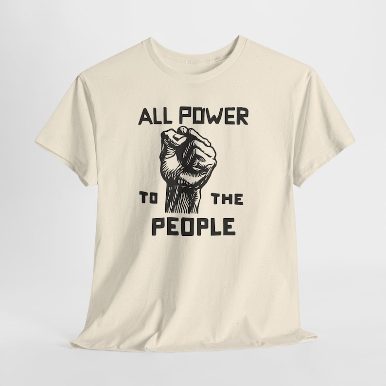 Power to the People Tee, Black Panther Party Top Natural