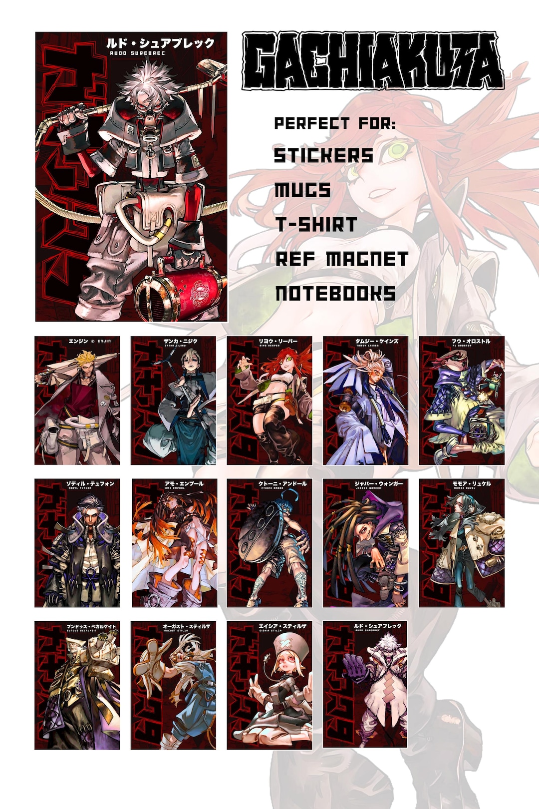 Lot De 60 Autocollants Gachiakut Imperméables - Motifs Anime Mignons Pour Mug, Skate, Livres