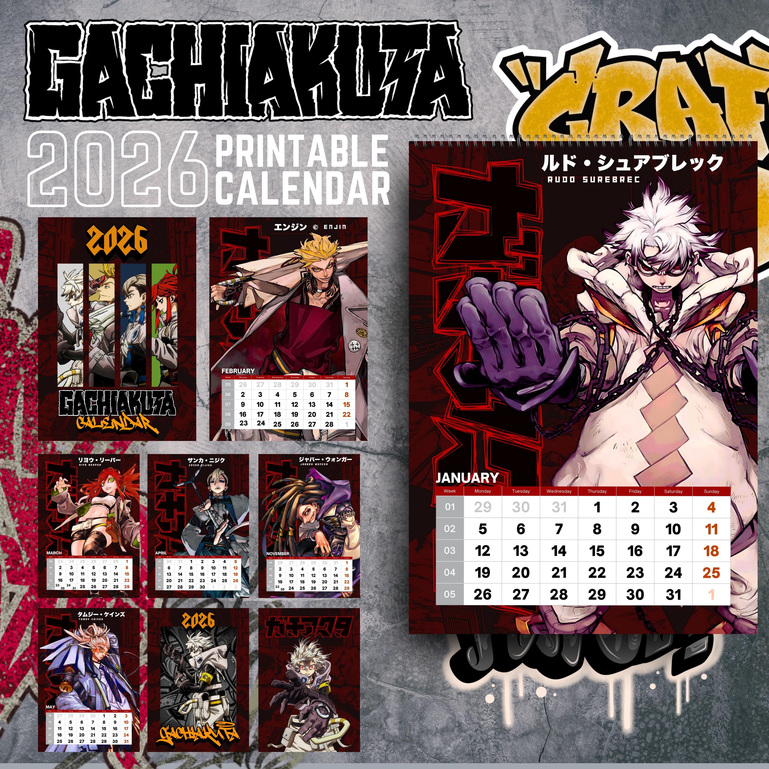 Gachiakuta Anime Calendar 2026 – Digital Download Only - Etsy