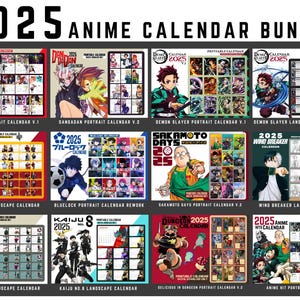 Anime Calendar Bundle Sale pack  PDF and editable Templates (digital download only)
