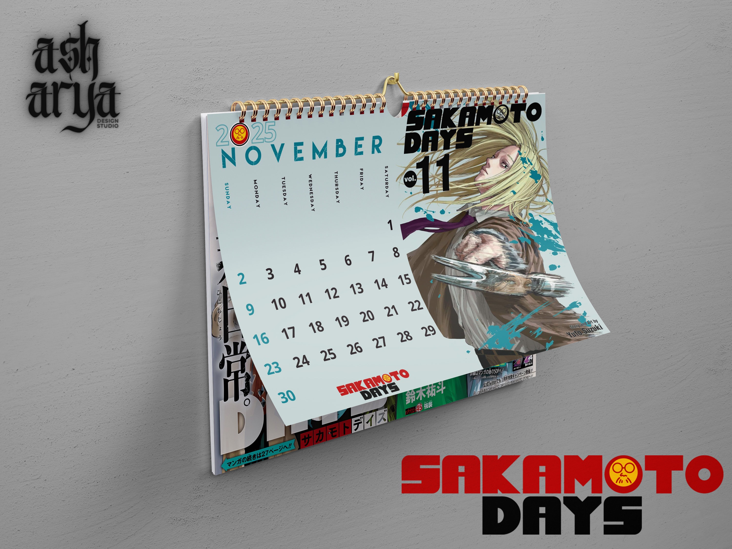 Anime Calendar 2025 SAKAMOTO DAYS Inspired Editable