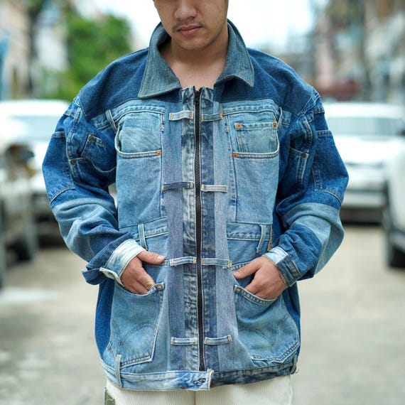 Handcrafted Upcycled Denim Patchwork Shacket – Re… - image 3