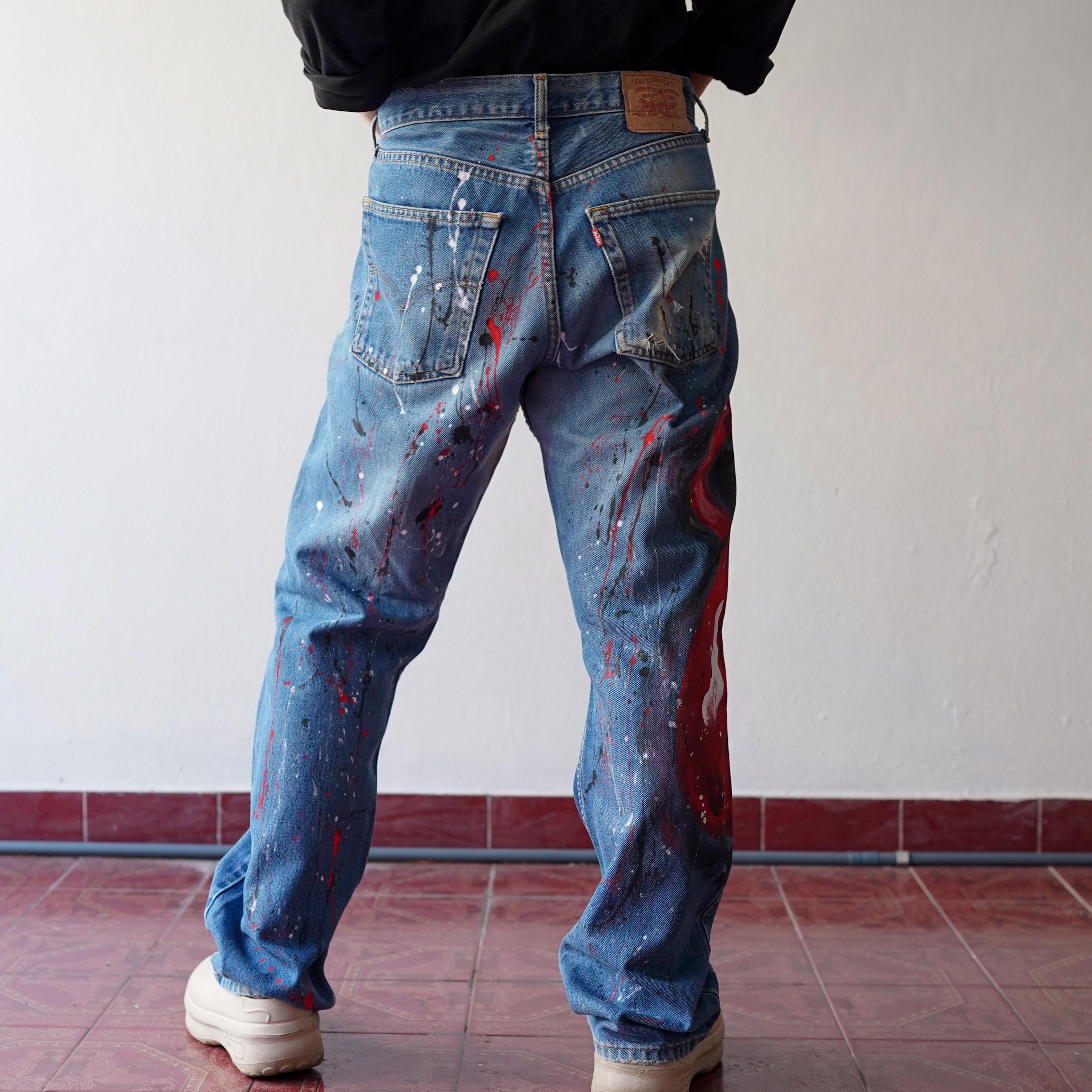 パンツ 2000's archive paint design denim pants パンツ 2000's archive paint design denim pants 2000's