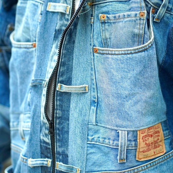 Handcrafted Upcycled Denim Patchwork Shacket – Re… - image 7