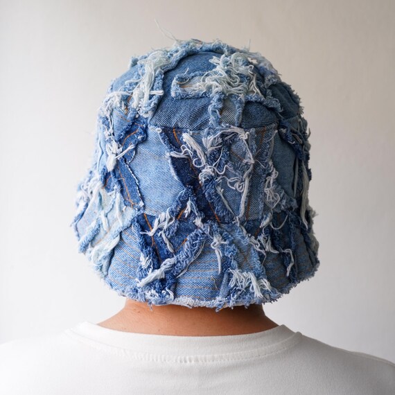 Upcycled Patchwork Denim Bucket Hat – Handmade Ri… - image 6