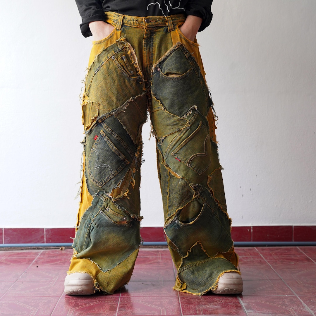 project gr DISTRESSED PATCH WORK PANTS 2 32