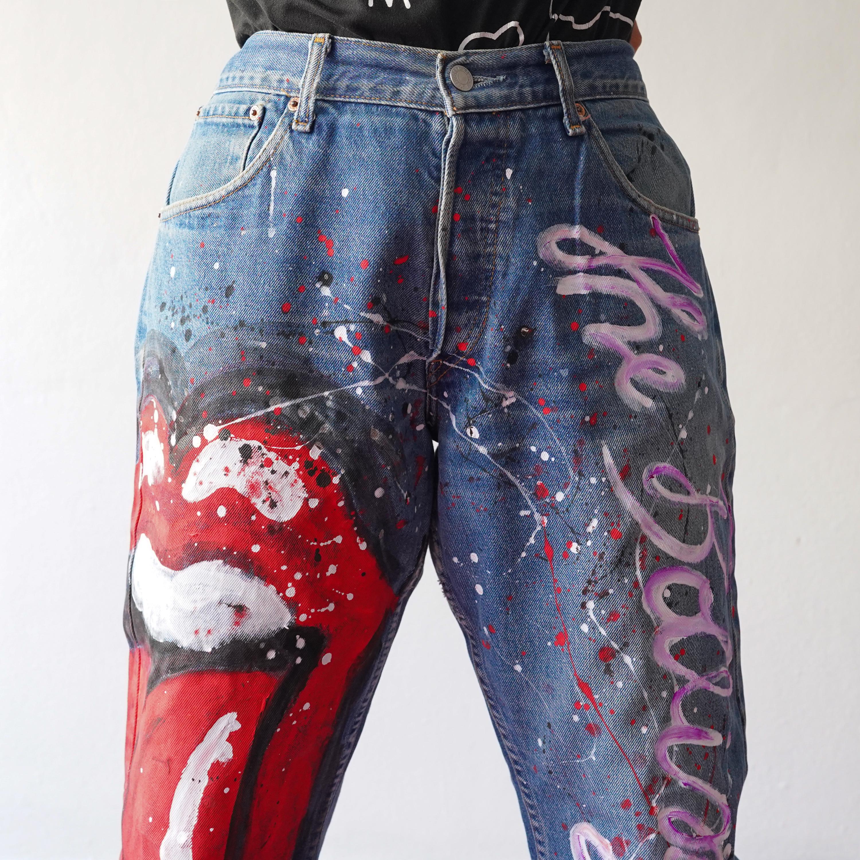 パンツ 2000's archive paint design denim pants 2000's archive paint design denim pants パンツ