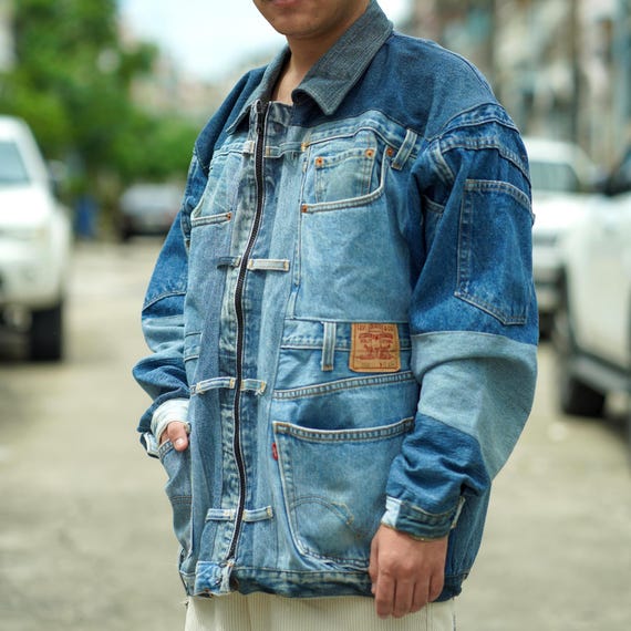 Handcrafted Upcycled Denim Patchwork Shacket – Re… - image 5