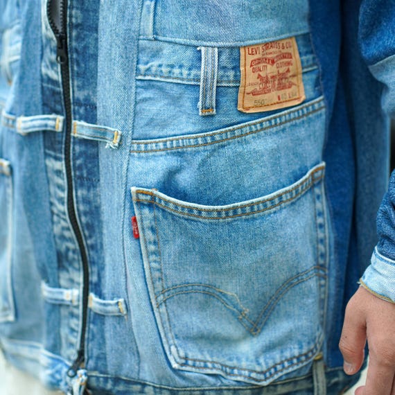 Handcrafted Upcycled Denim Patchwork Shacket – Re… - image 8
