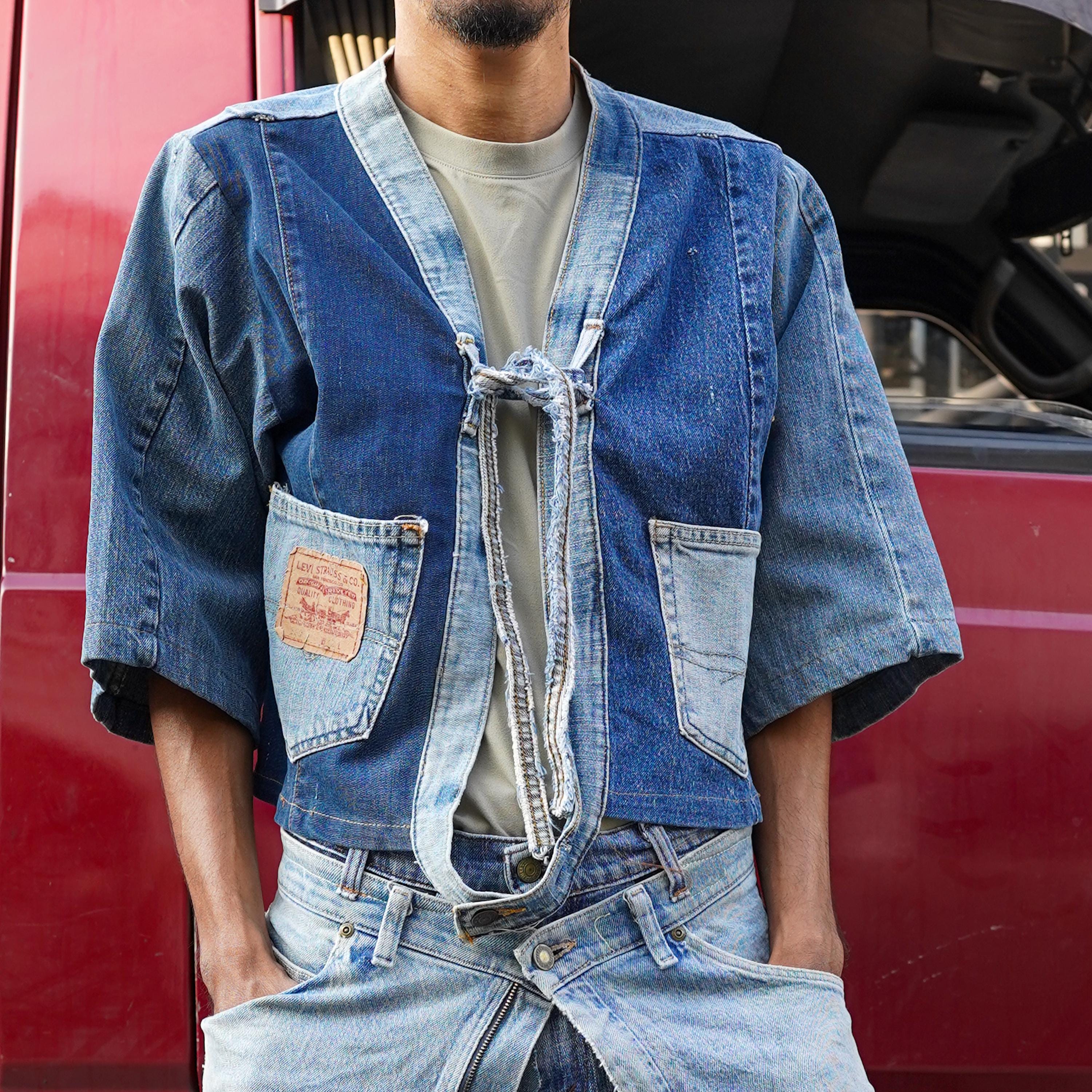 ジャケット・アウター 70's patchwork denim higanTokyo Vintage Patchwork Denim Jacket - Etsy