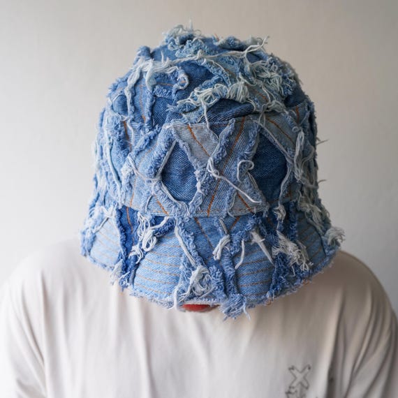 Upcycled Patchwork Denim Bucket Hat – Handmade Ri… - image 5
