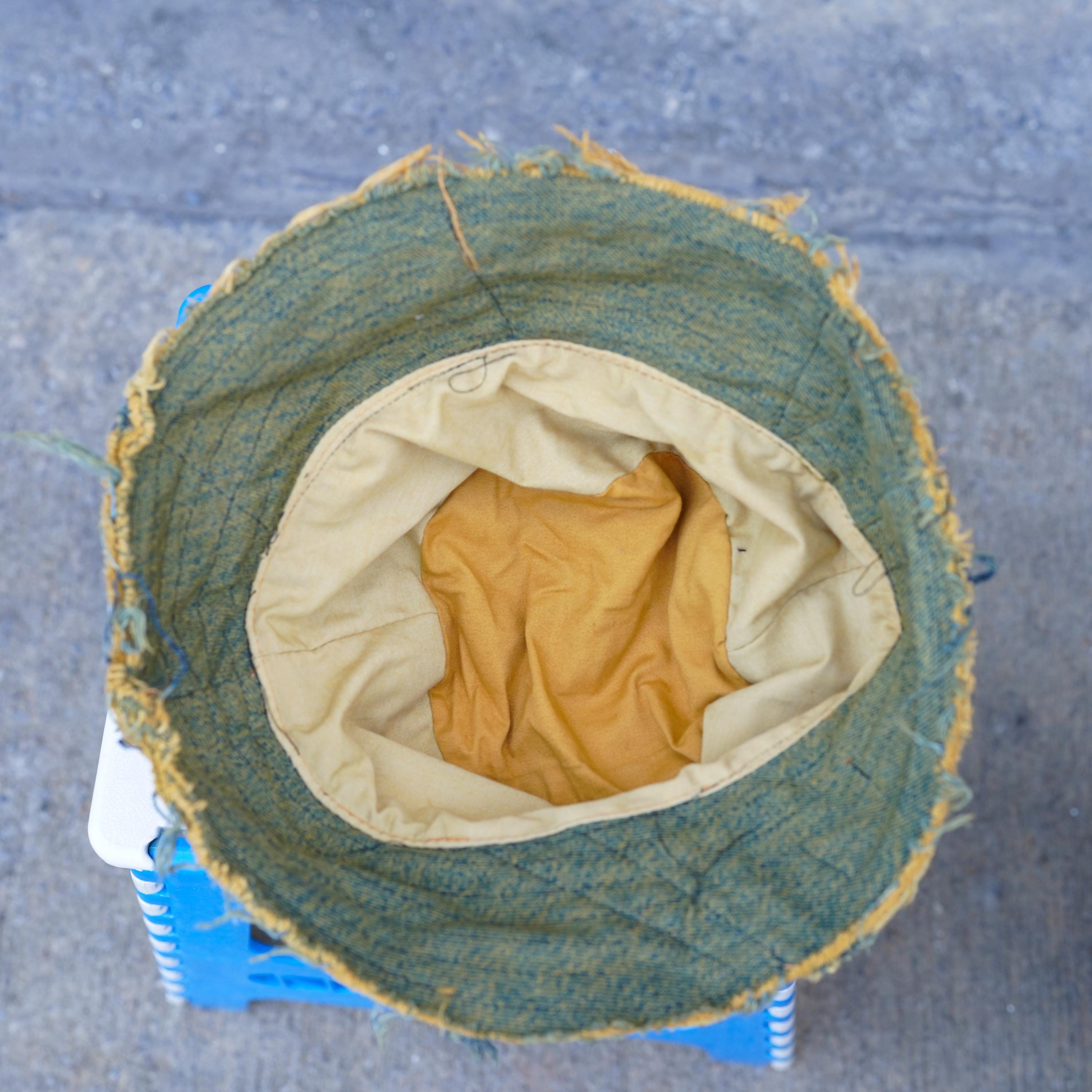 Upcycled Distressed Washed Green Denim Patchwork Bucket Hat OS Upcycled Patchwork Denim Bucket Hat: 4-way-wear, Handmade - Etsy main image 3