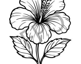Hibiscus Flower Icon Svg Png: Cut Ready Digital Design for Cricut ...