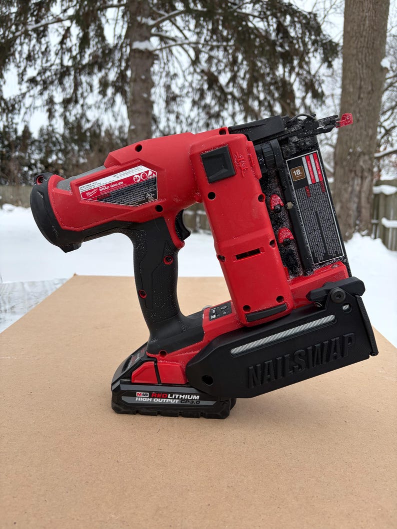 NAILSWAP Spare Nail Compartment for Milwaukee M18 18 Ga. Brad Nailer image 3