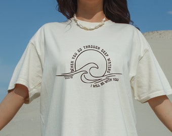 Ozean inspirierter Stil Jesaja 43 Bibel Vers Shirt Inspirierend WWJD Kokosnuss Mädchen Kleidung Yahweh Heiliger Geist Jesaja 431 Teen Taufe Geschenk