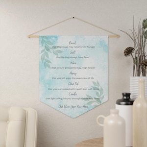 Bread Salt Wine Poem Pennant Housewarming Gift Housewarming Poem New Neighbors New Homeowners New Home Gift Basket its a wonderful life