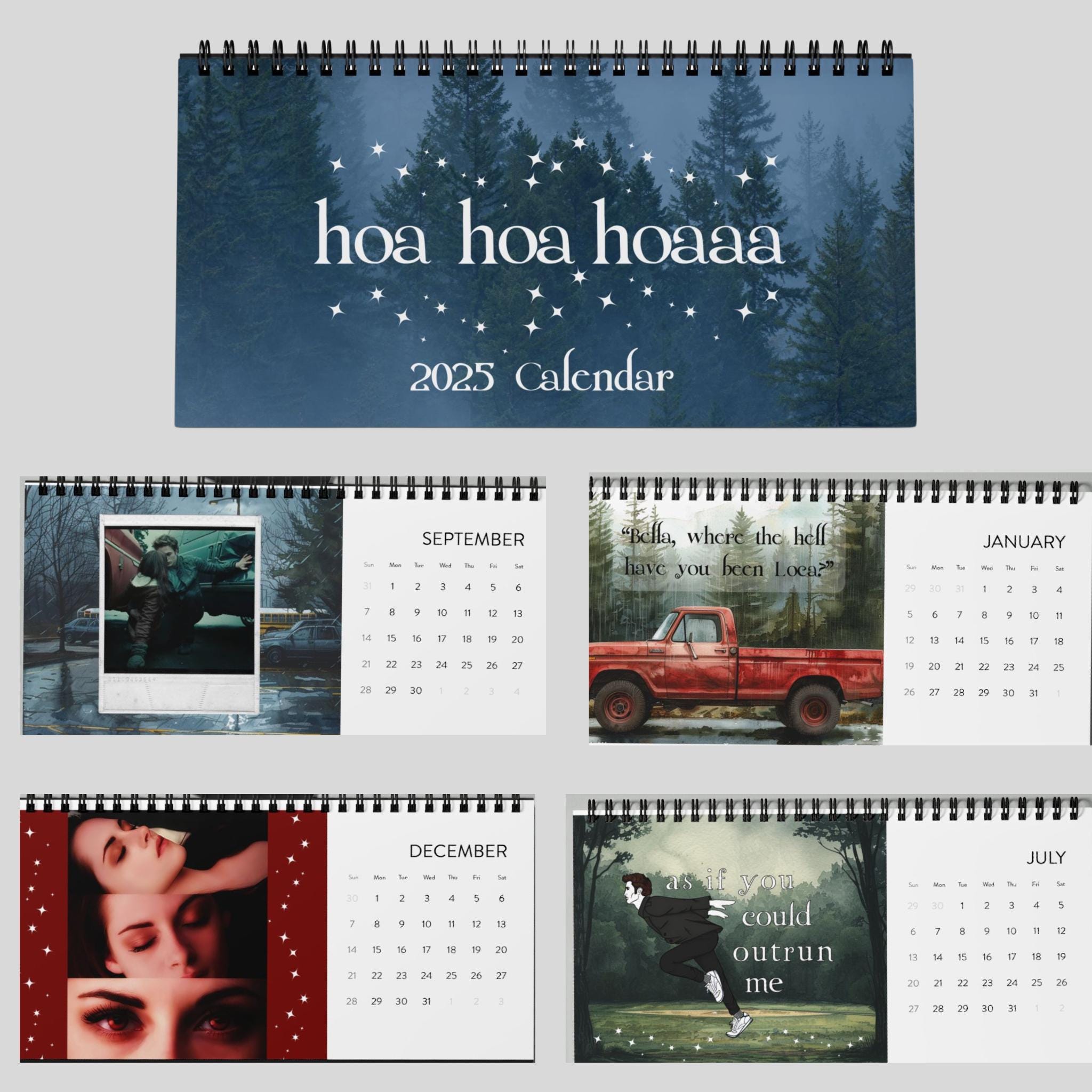 hoa hoa hoa Twilight 2025 Desktop Calendar Twilight Memes Twilight Calendar Twilight Merch Twilight Gift Twilight Funny Team Edward Titsoak