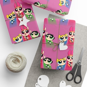 Powerpuff girls Gift Wrap Wrapping Paper Power Puff Girls Blossom Bubbles Buttercup Gifts For Fans Girl Power