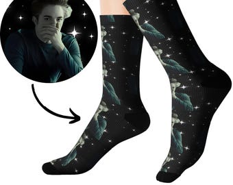 Stinky Face Edward Cullen Socks Christmas Gift Twilight Memes Twilight Merch Twilight Gift Twilight Funny Team Edward Titsoak Hoa Hoa Hoa