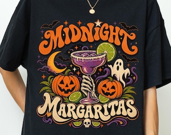 Midnight Margaritas T-Shirt, Practical Magic Inspired T-Shirt, Vintage Witchy Cocktail T-Shirt, Halloween Movie T-Shirt, Spooky Season Gift